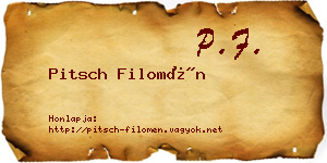 Pitsch Filomén névjegykártya